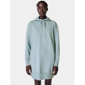 Sweaty Betty Revive Relaxed Fit Hoodie Dress Light Blue Cotton Blend Size XXL